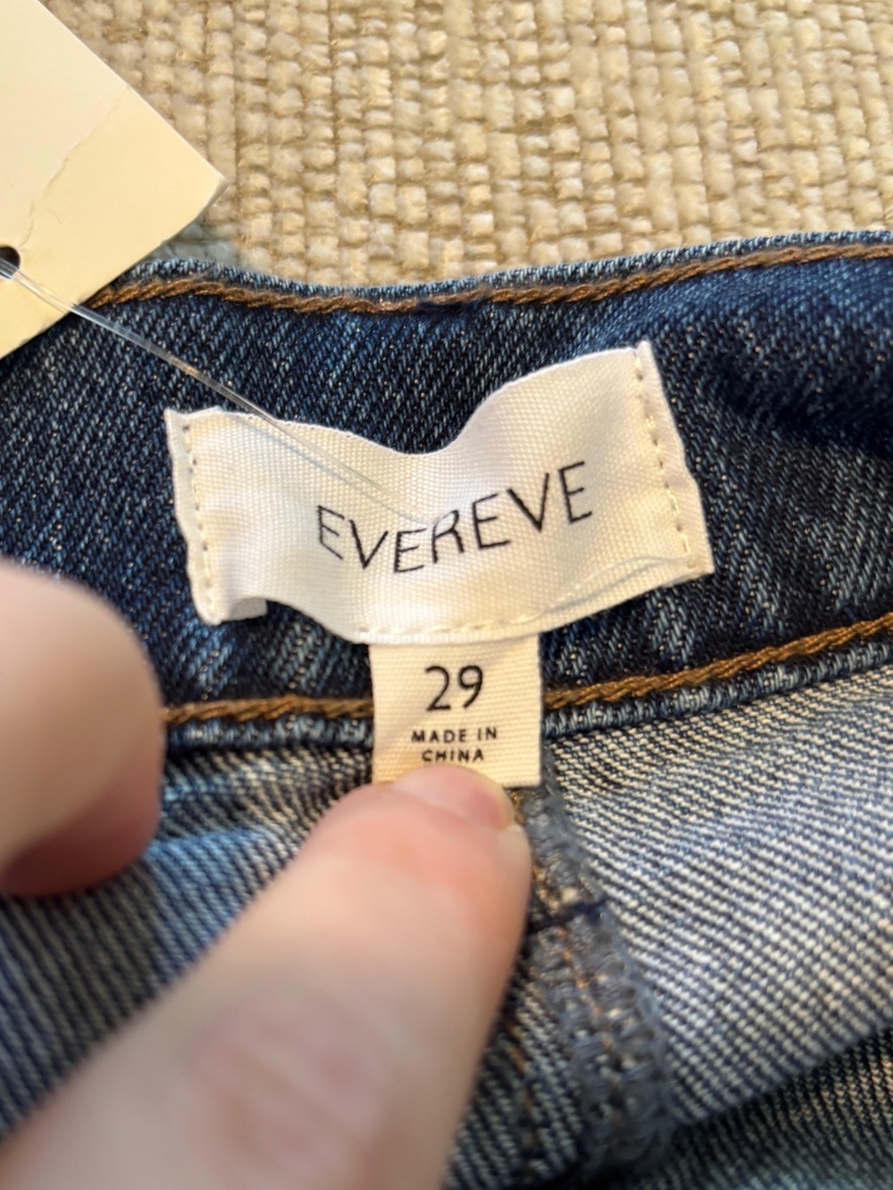 Evereve Two Tone Raw Hem Reworked Denim Skirt Size 29 NWT - Picture 7 of 9